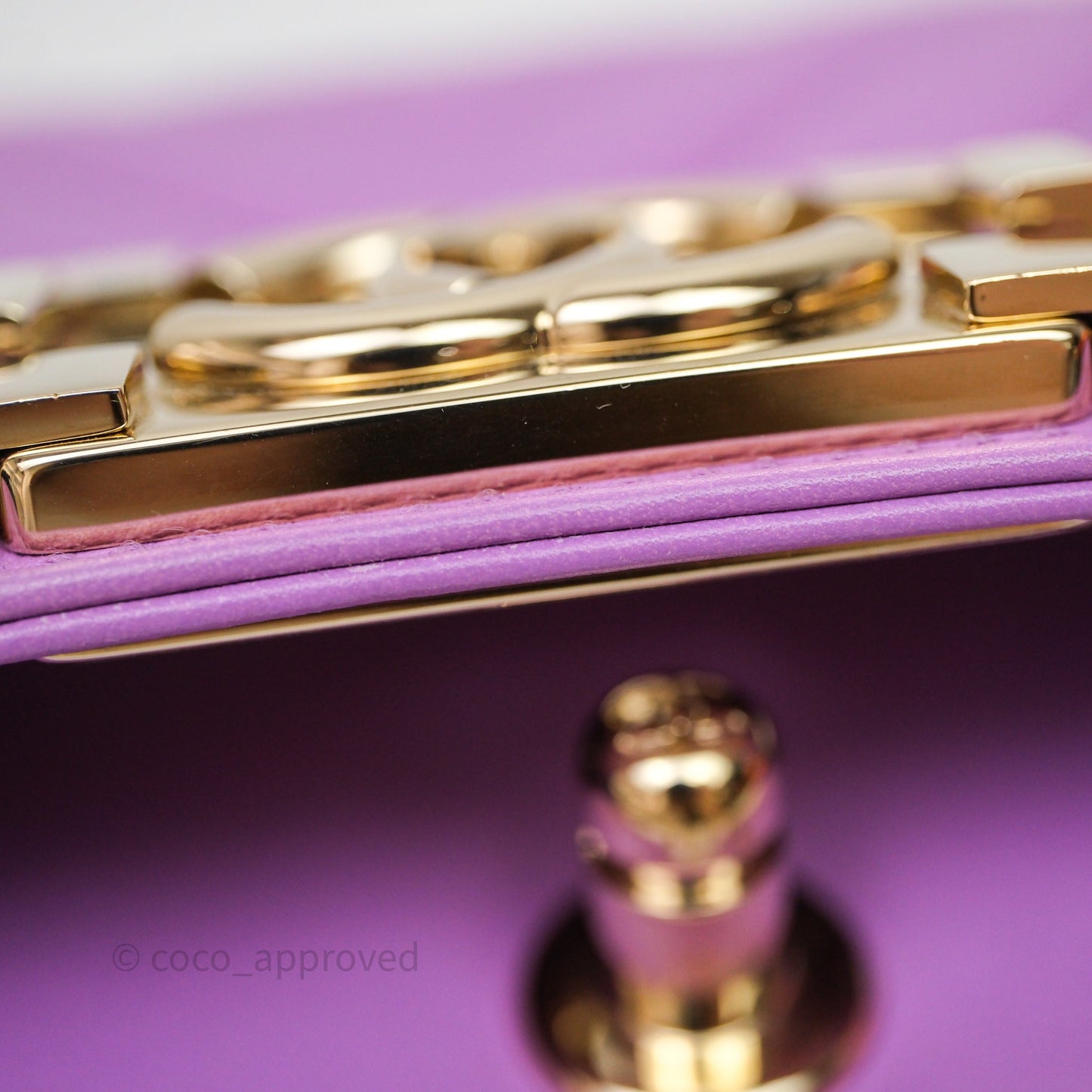 Chanel Chevron Small Boy Purple Calfskin Gold Hardware