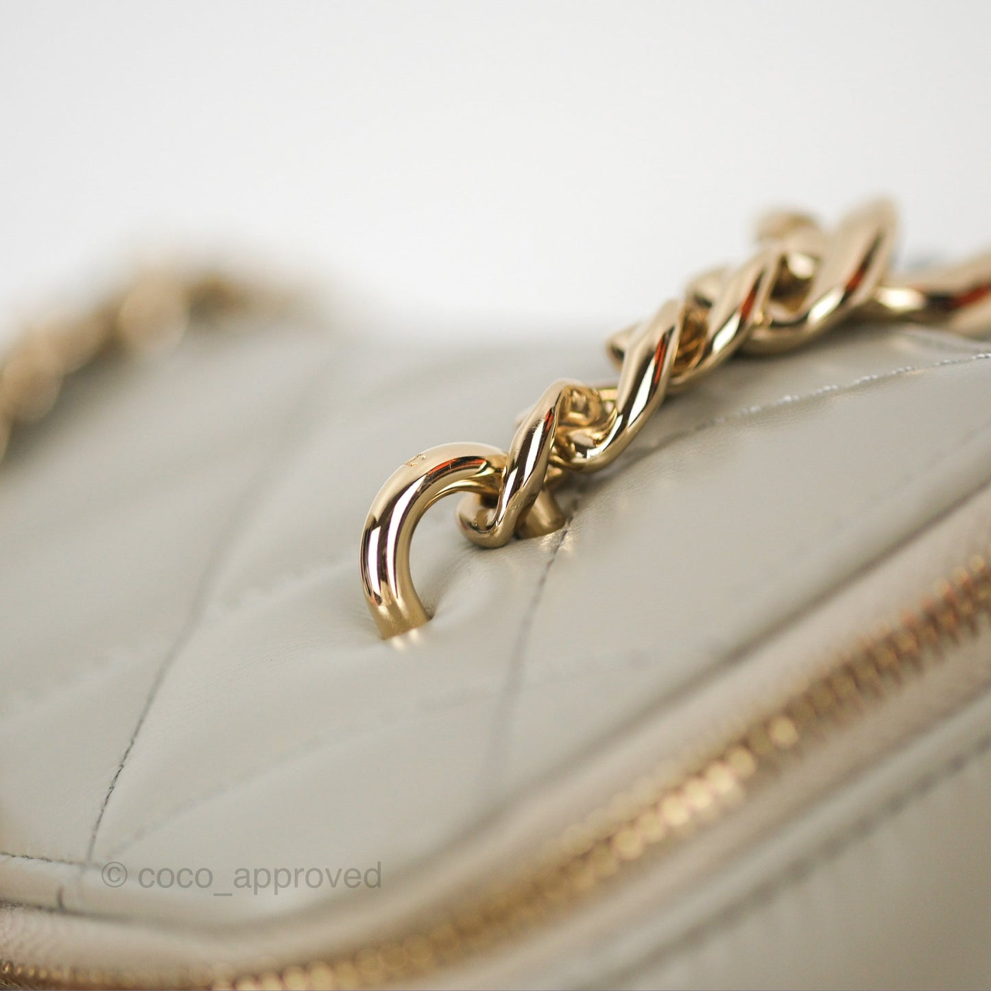 Chanel Vanity with Resin Chain Grey Lambskin Gold Hardware