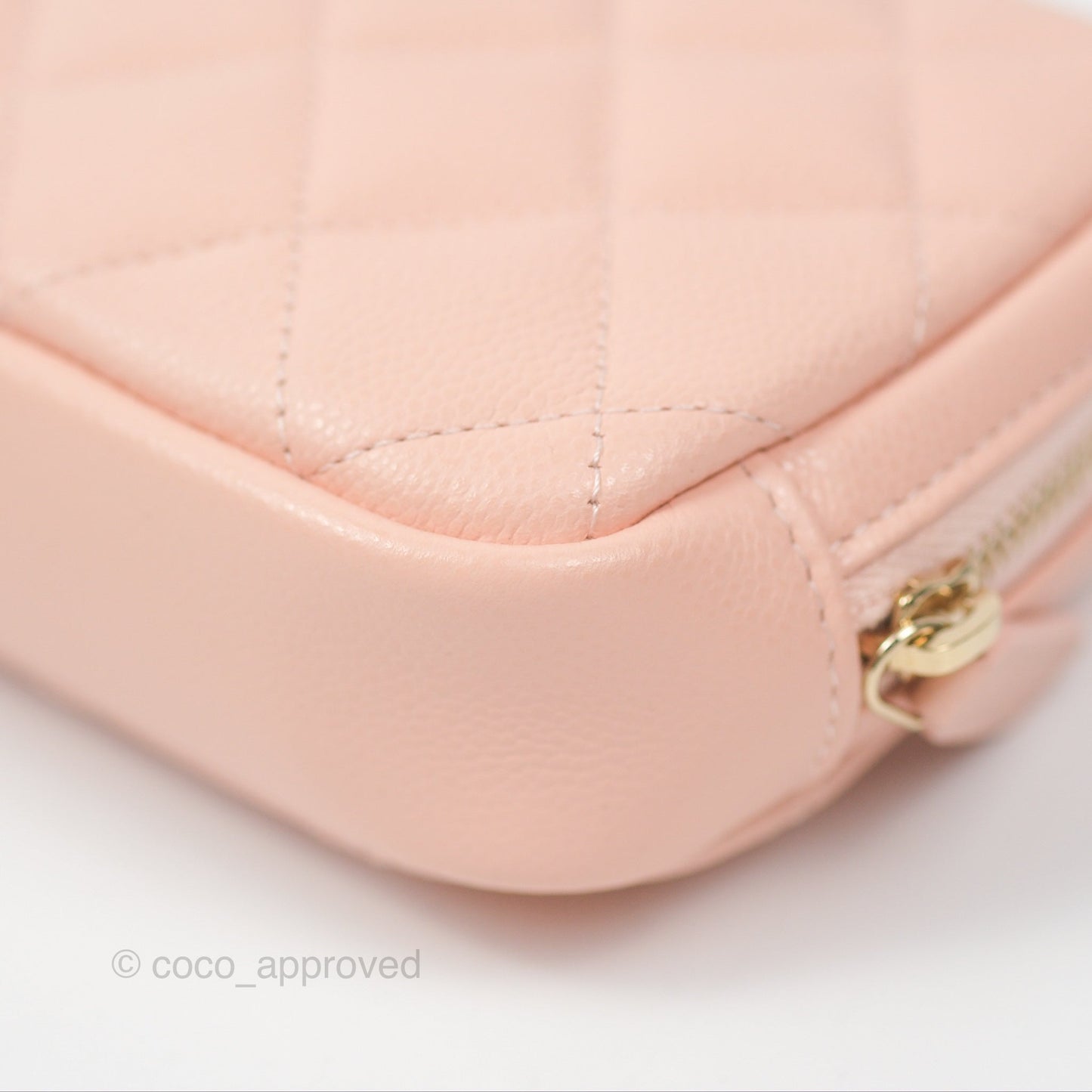 Chanel Small Classic Pouch Light Beige Caviar Gold Hardware