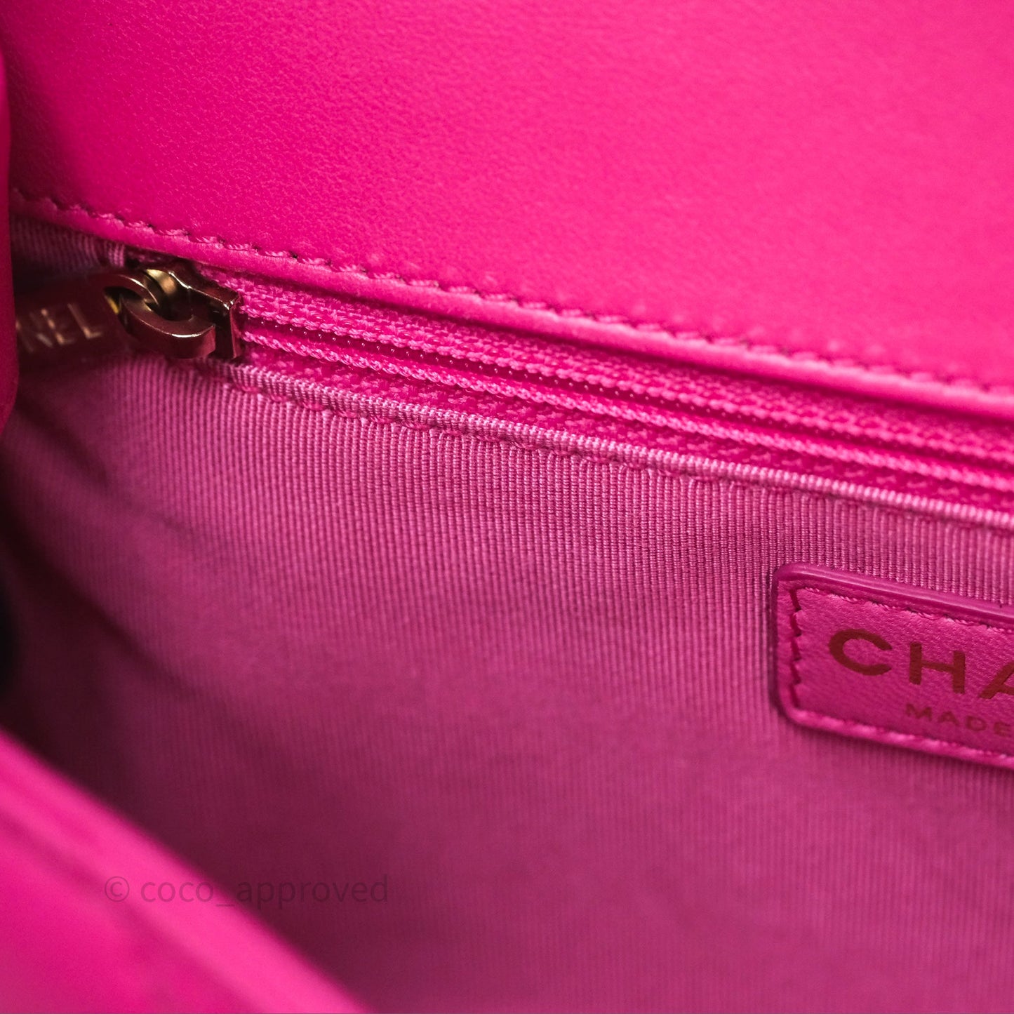 Chanel Quilted Mini Mademoiselle Chic Flap Dark Pink Lambskin Aged Gold Hardware