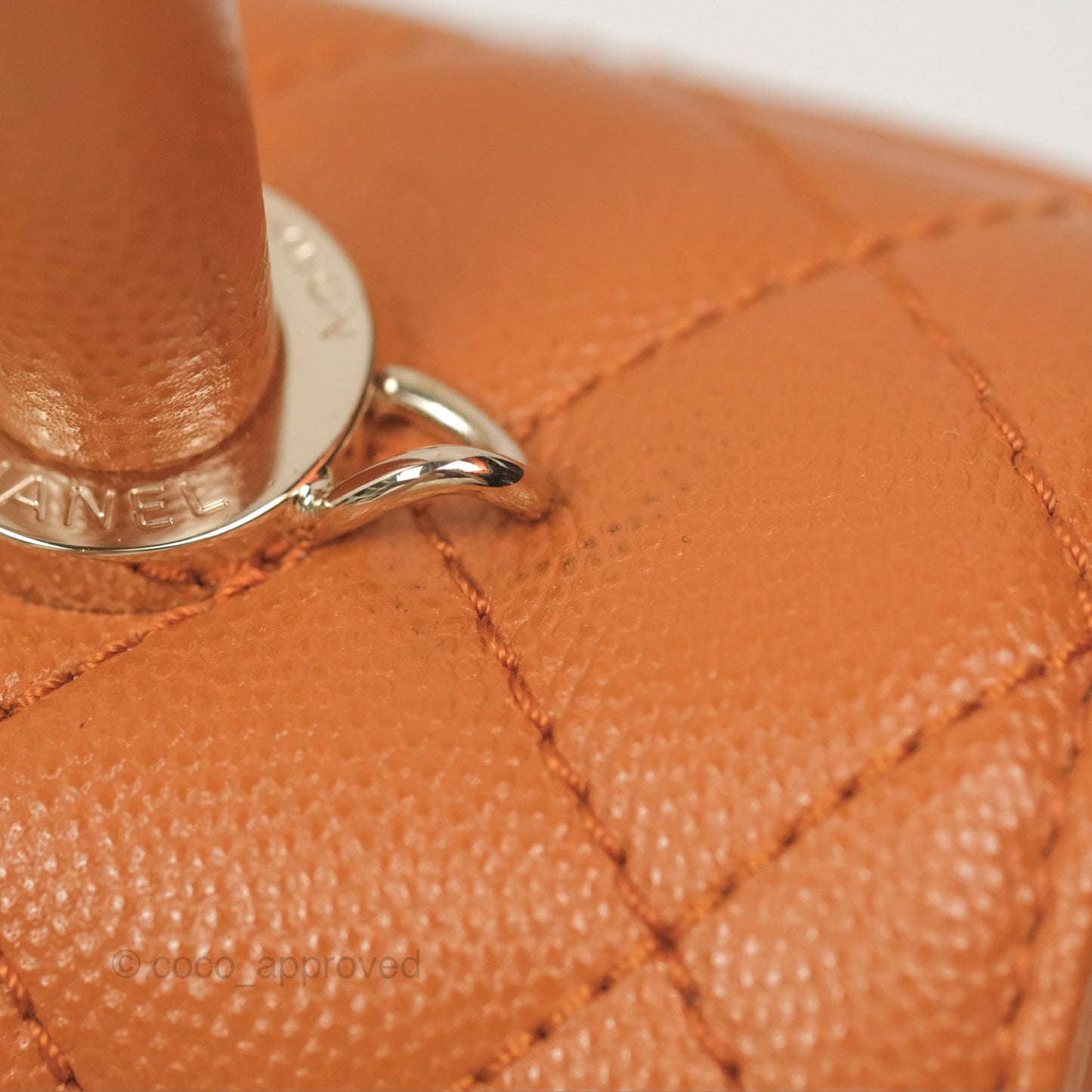 Chanel Small Coco Handle Quilted Caramel Caviar Gold Hardware 21A