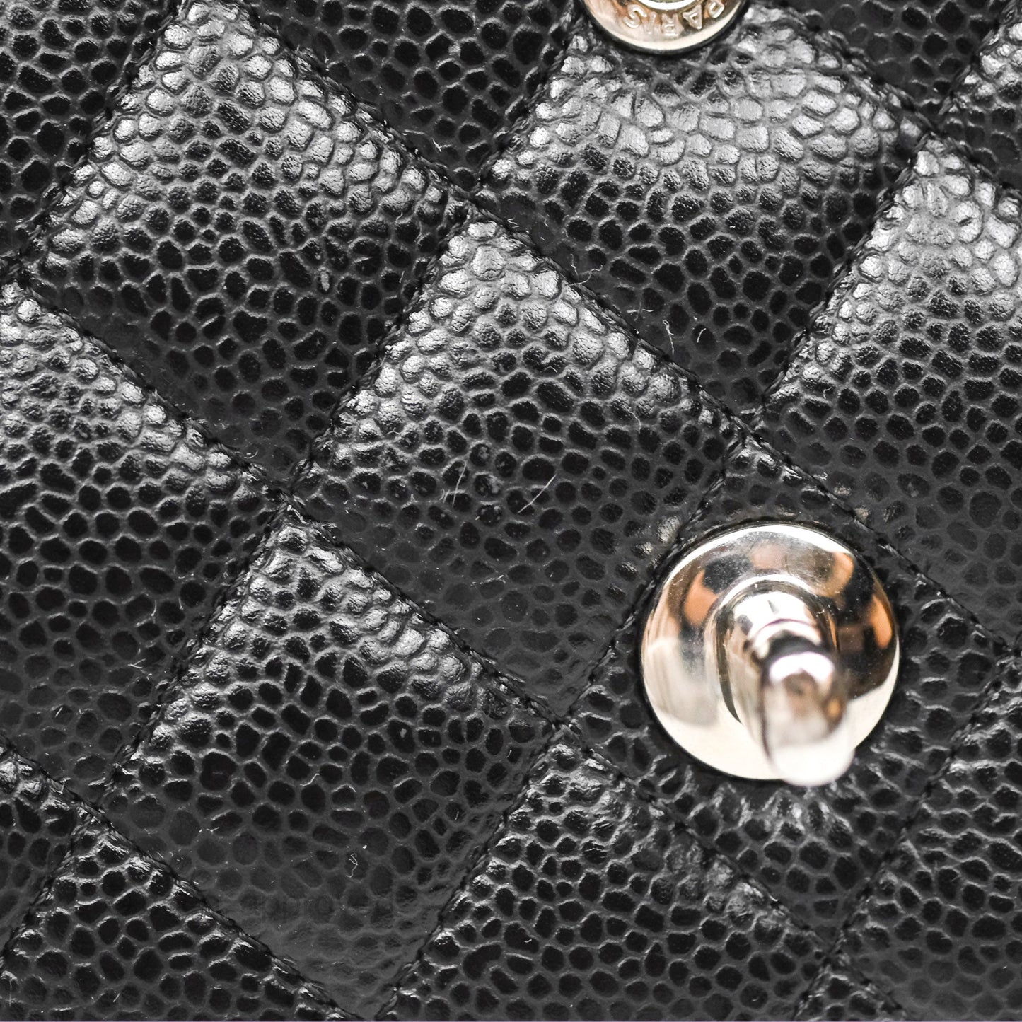 Chanel Classic M/L Medium Flap Quilted Black Caviar Silver Hardware