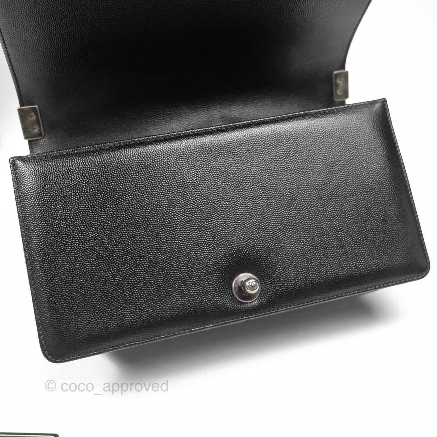 Chanel Medium Boy Quilted Black Caviar Ruthenium Hardware