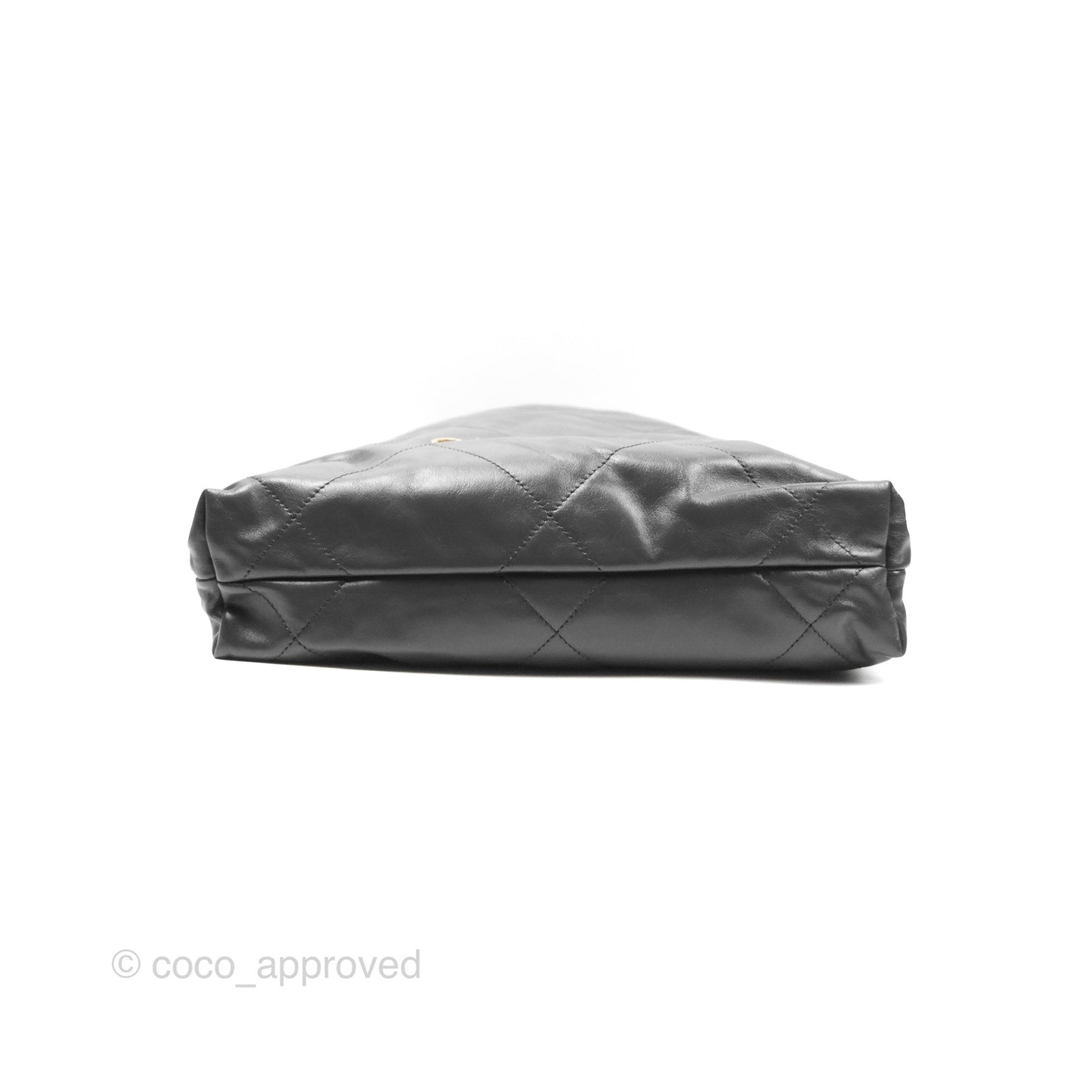 Chanel 22 Small Quilted Backpack Dark Grey Shiny Calfskin