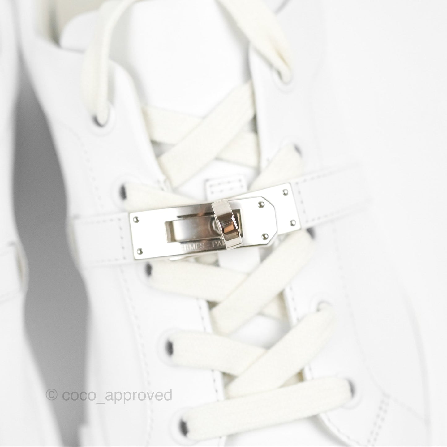 Hermès Day Sneaker Kelly Blanc Palladium Size 35.5