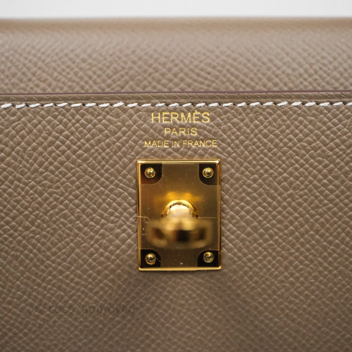 Hermes Kelly 25 Etoupe 18 Epsom Gold Hardware