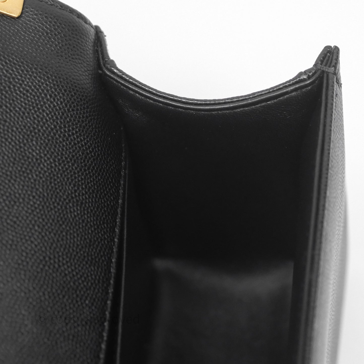 Chanel Medium Boy Quilted Black Caviar Aged Gold Hardware