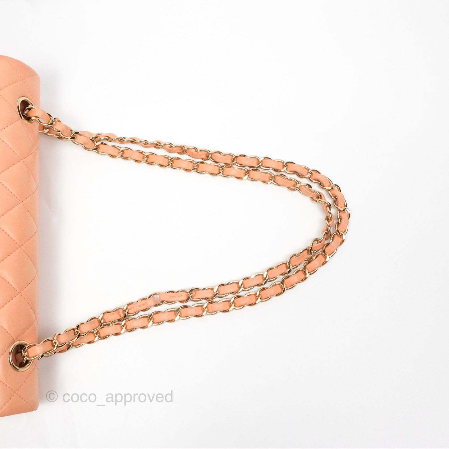 Chanel Classic M/L Medium Flap Quilted Peach Lambskin Gold Hardware