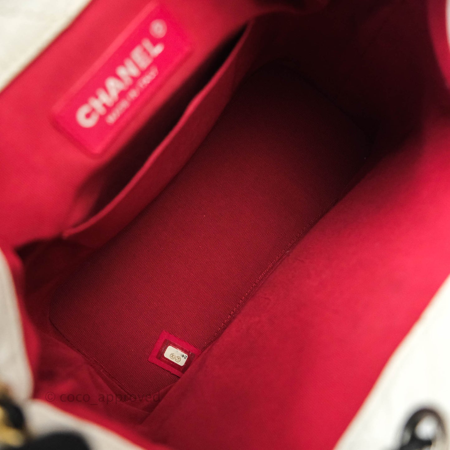 Chanel Small Gabrielle Backpack White Black Aged Calfskin