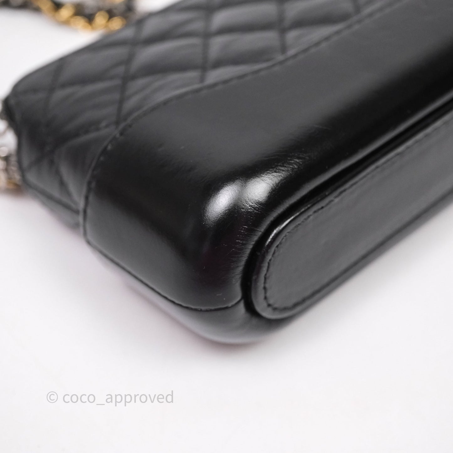 Chanel Gabrielle Clutch With Chain Aged Calfskin Black Mixed Hardware