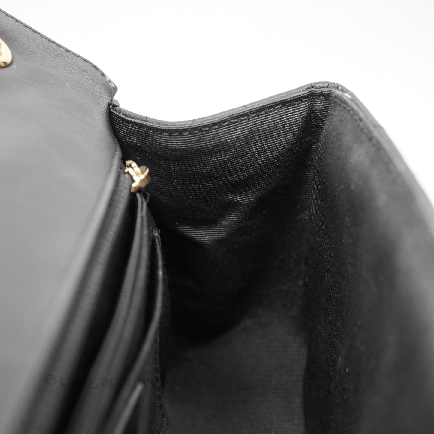 Chanel Small Statement Chevron Flap Bag Black Gold Hardware