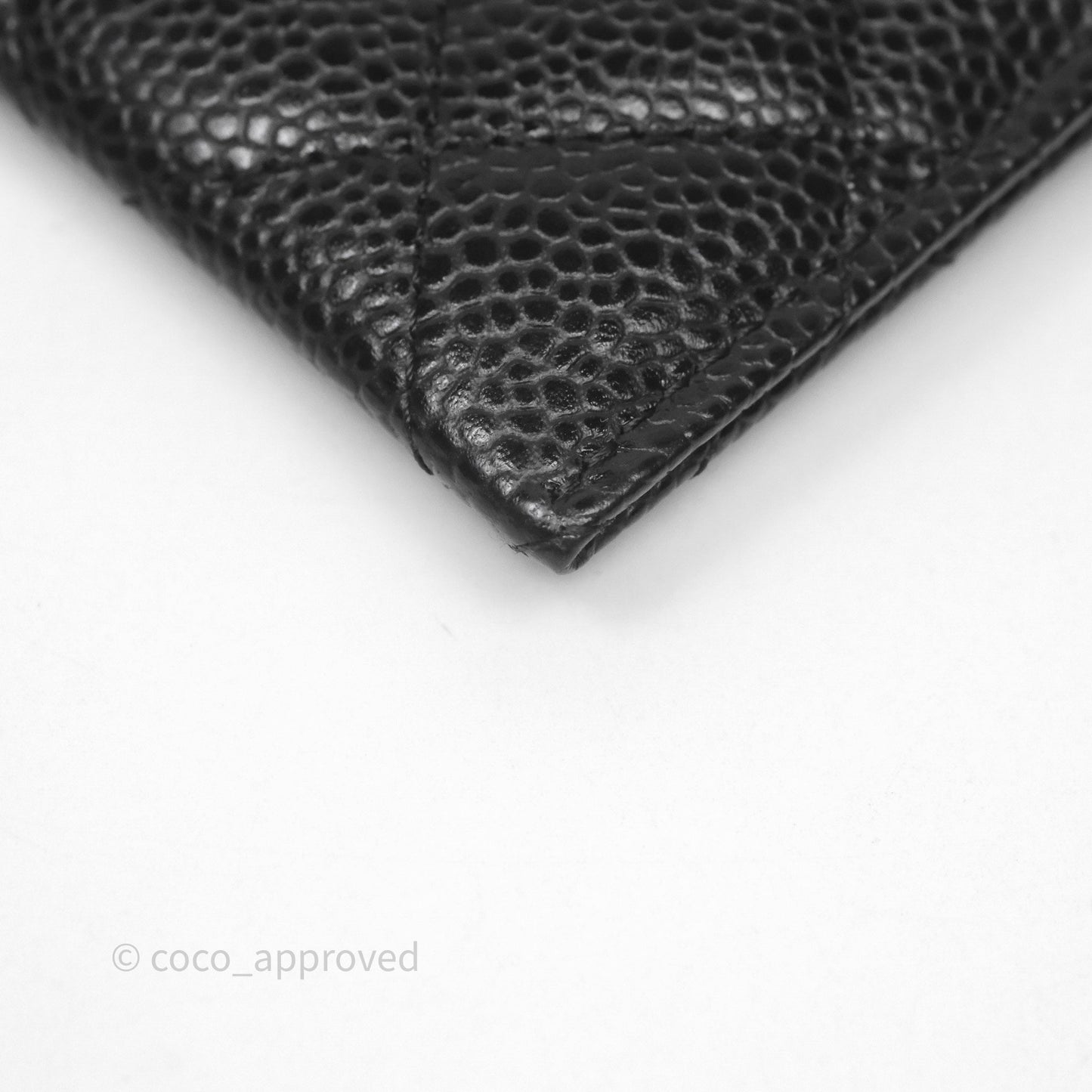Chanel Classic Flat Card Holder Black Caviar Gold Hardware