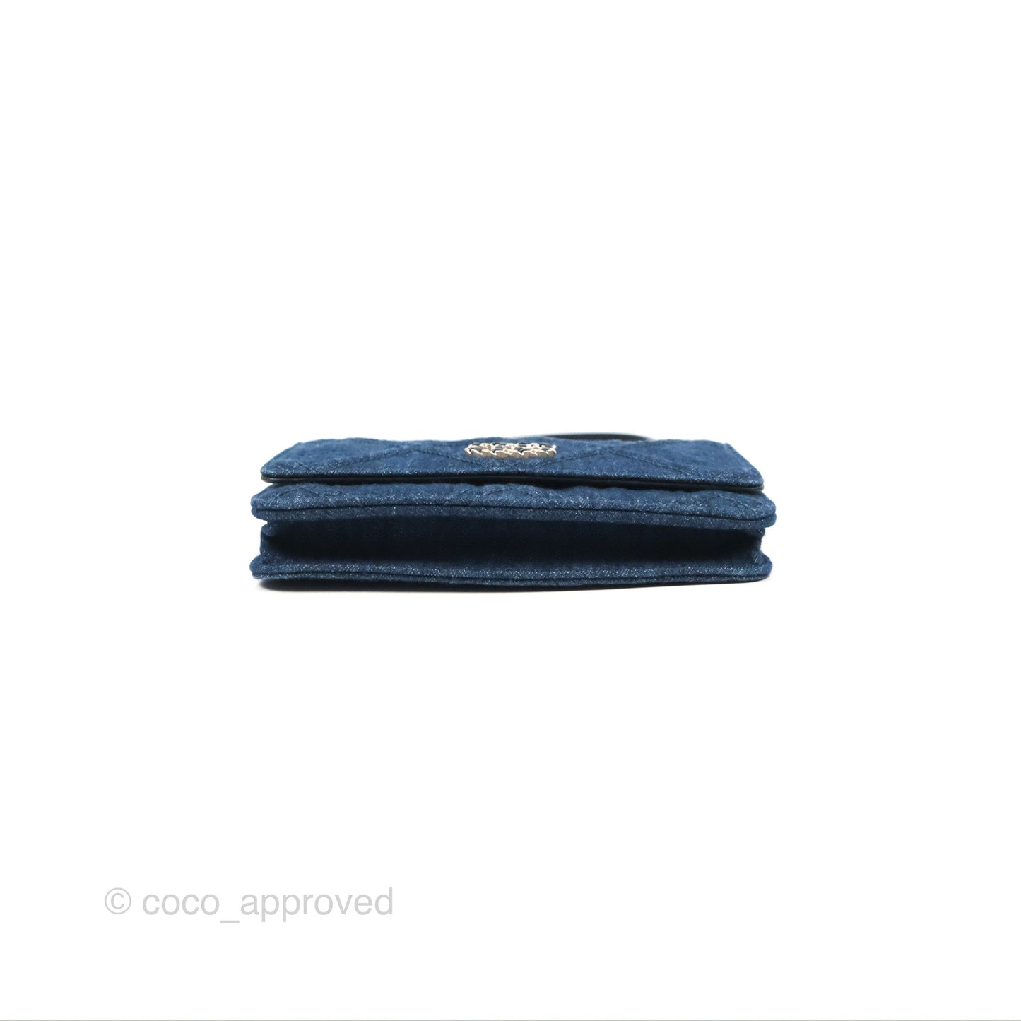 Chanel 19 Wallet on Chain WOC Blue Denim Mixed Hardware