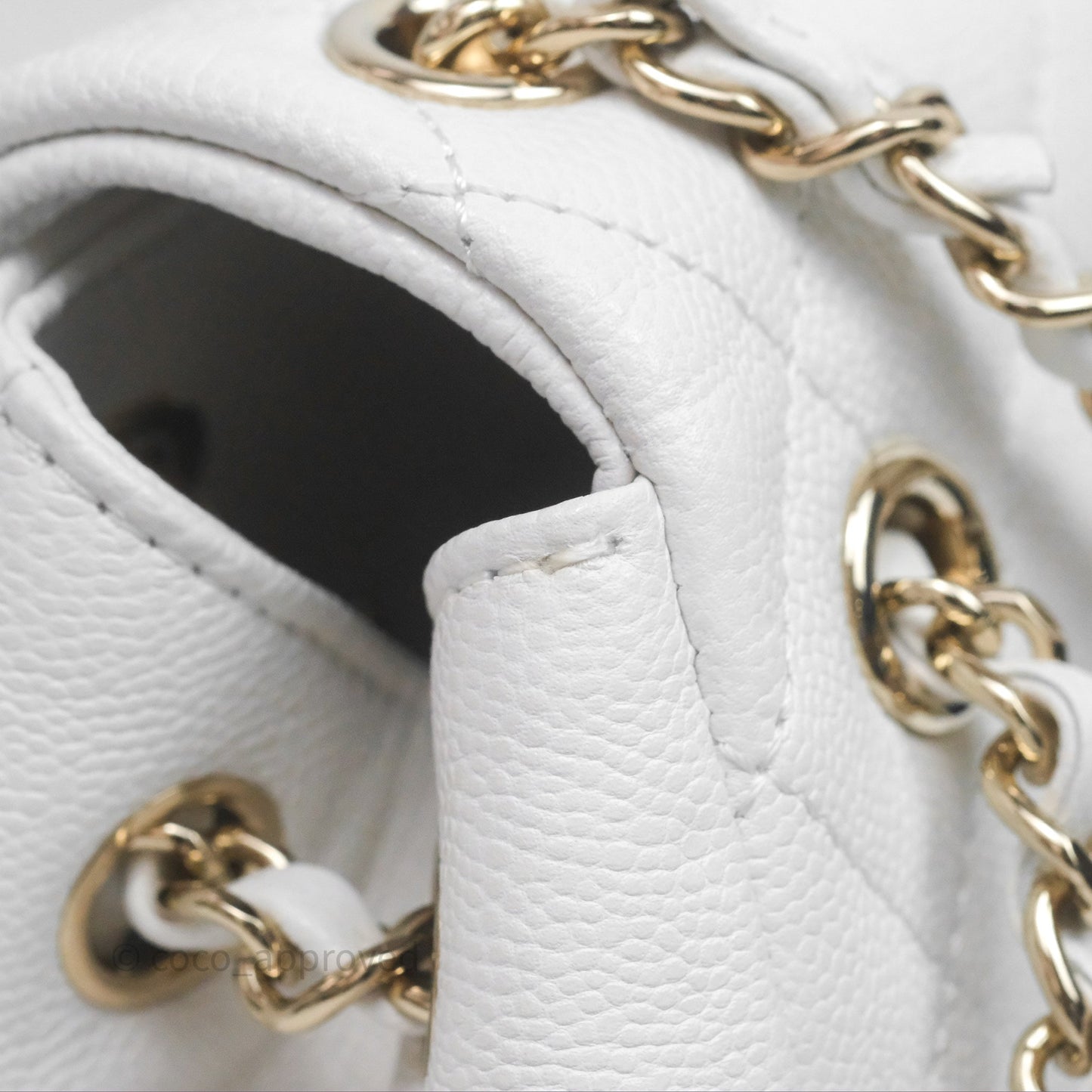 Chanel Small Duma Backpack White Caviar Gold Hardware