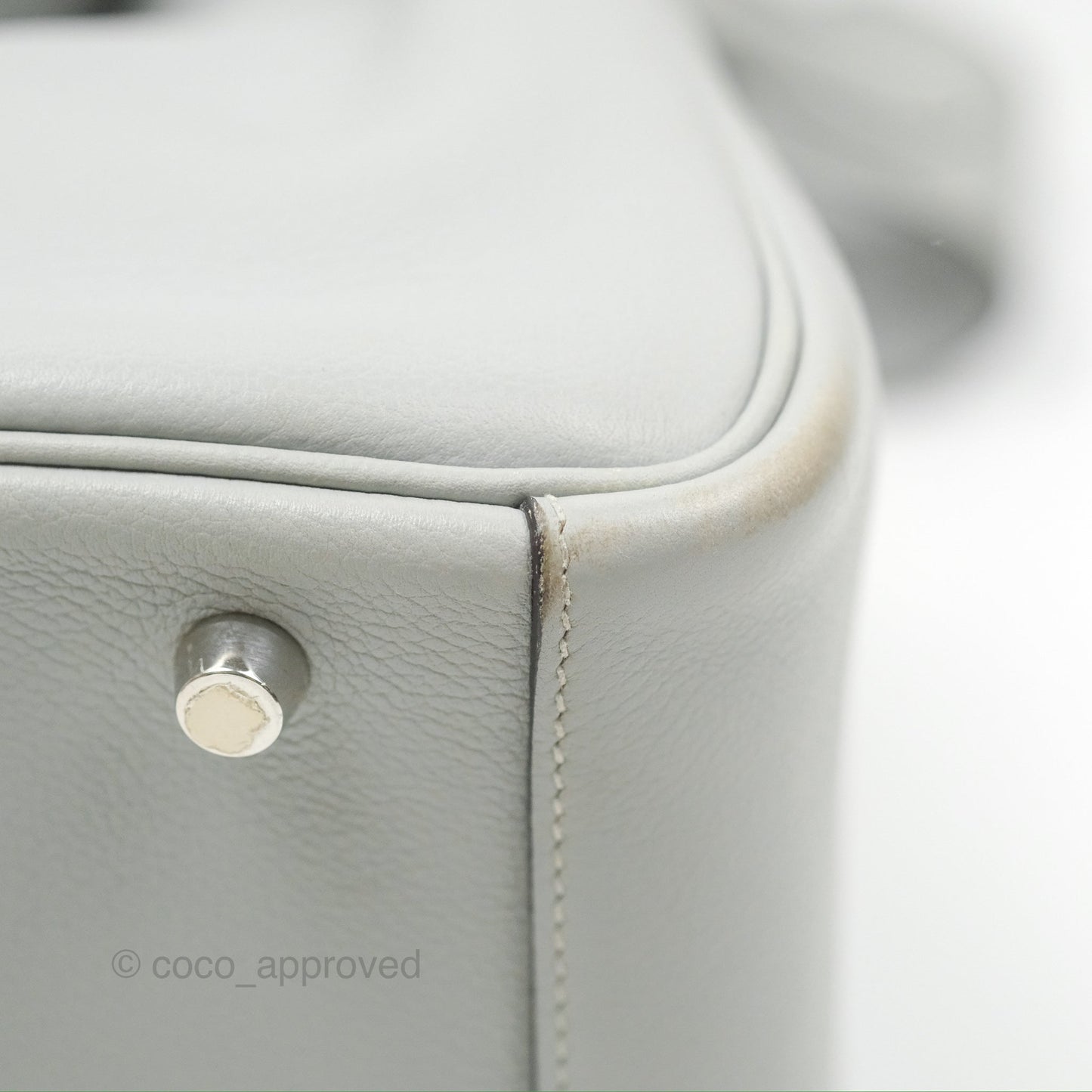 Hermès Lindy 30 Bleu Glacier Evercolor Palladium Hardware
