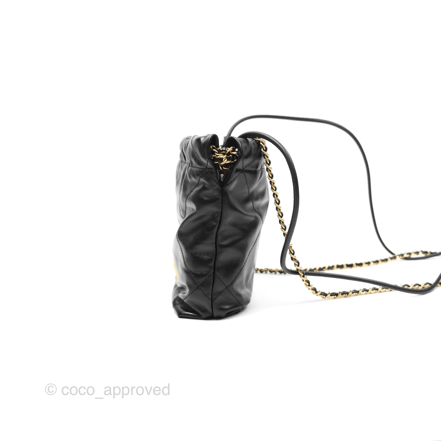 Chanel 22 Mini Bag Black Shiny Crumpled Calfskin
