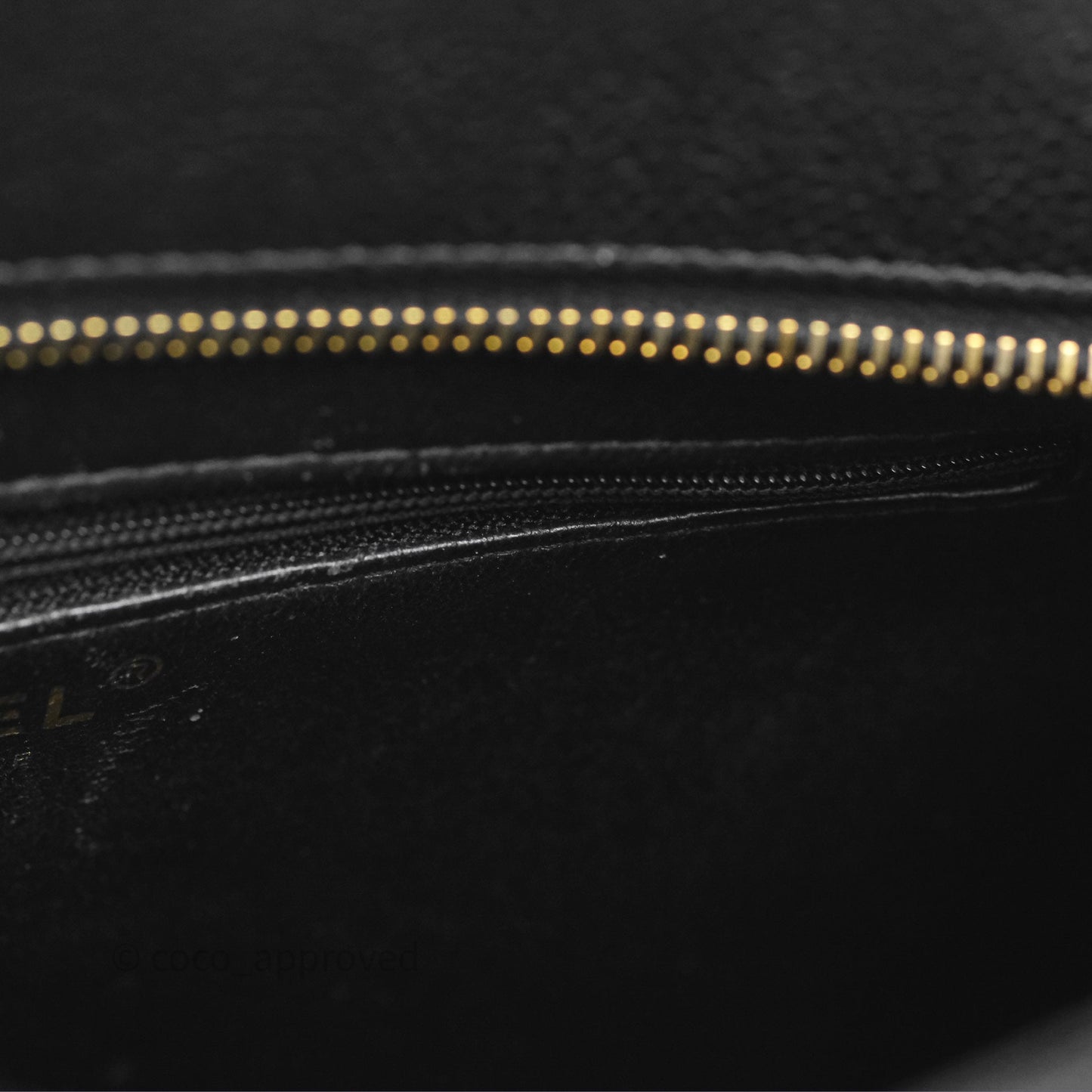 Chanel Vintage Medallion CC Black Caviar Tote Bag Gold Hardware