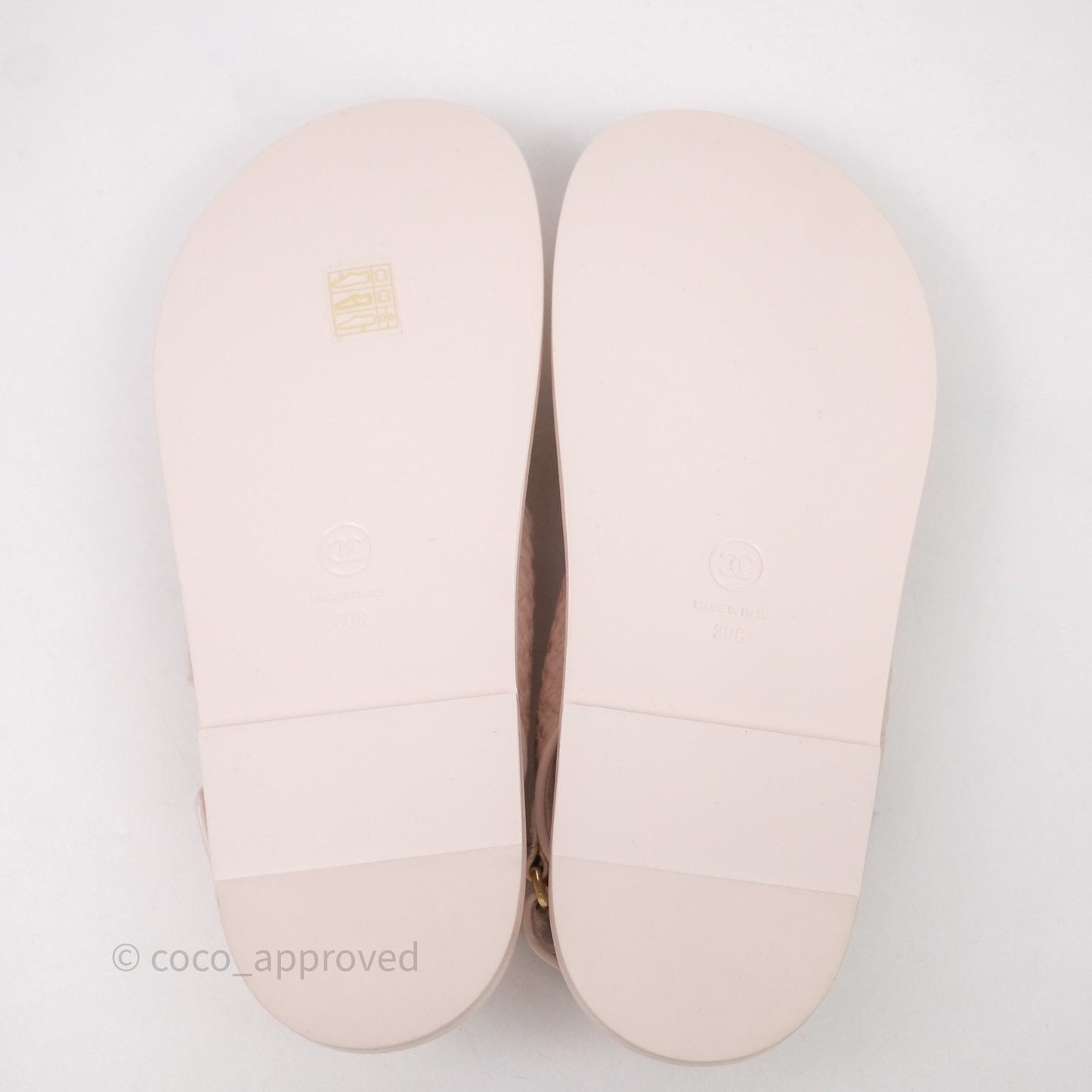 Chanel Dad Sandals Medallion Light Pink Size 39