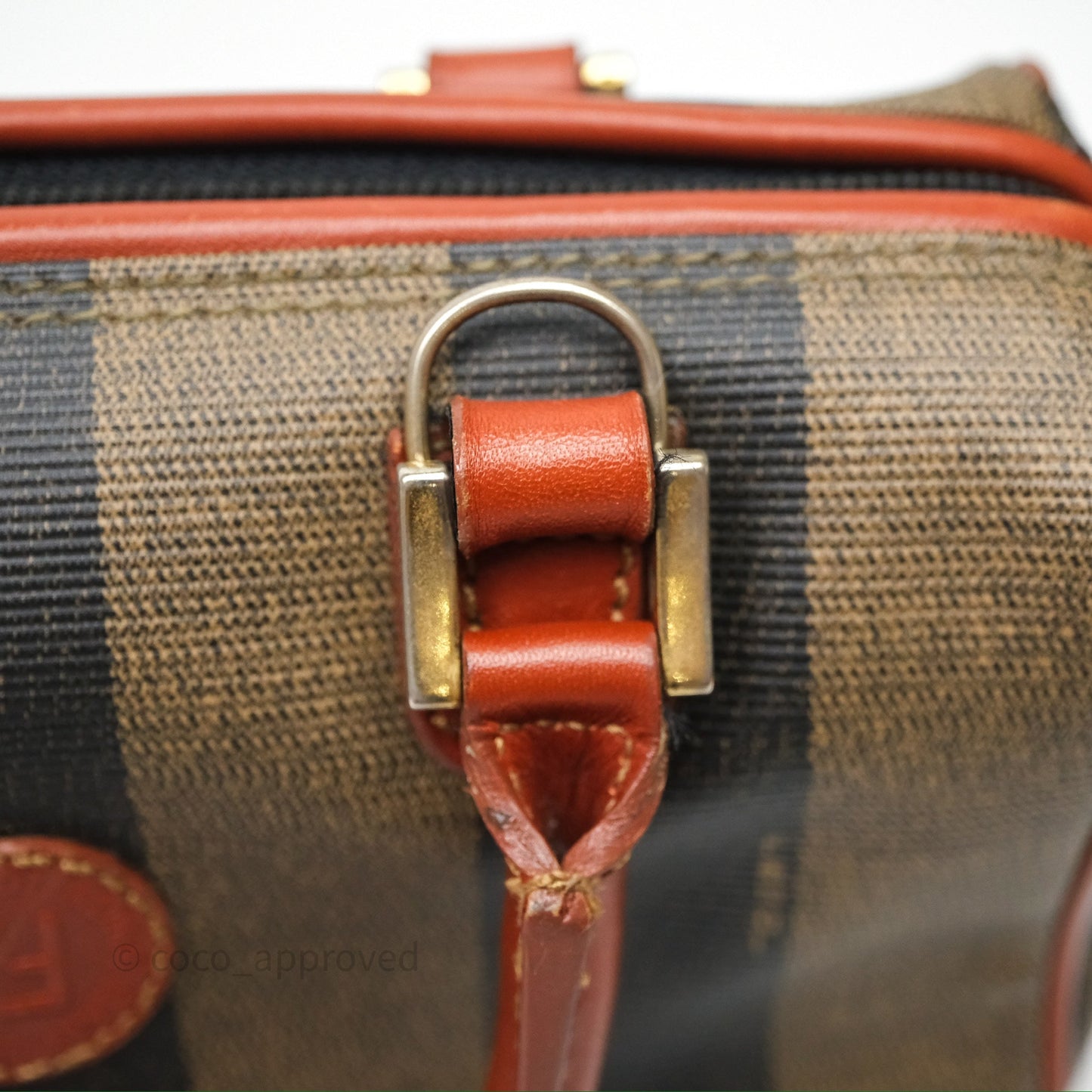 Fendi Mini Vintage Striped Boston Bag