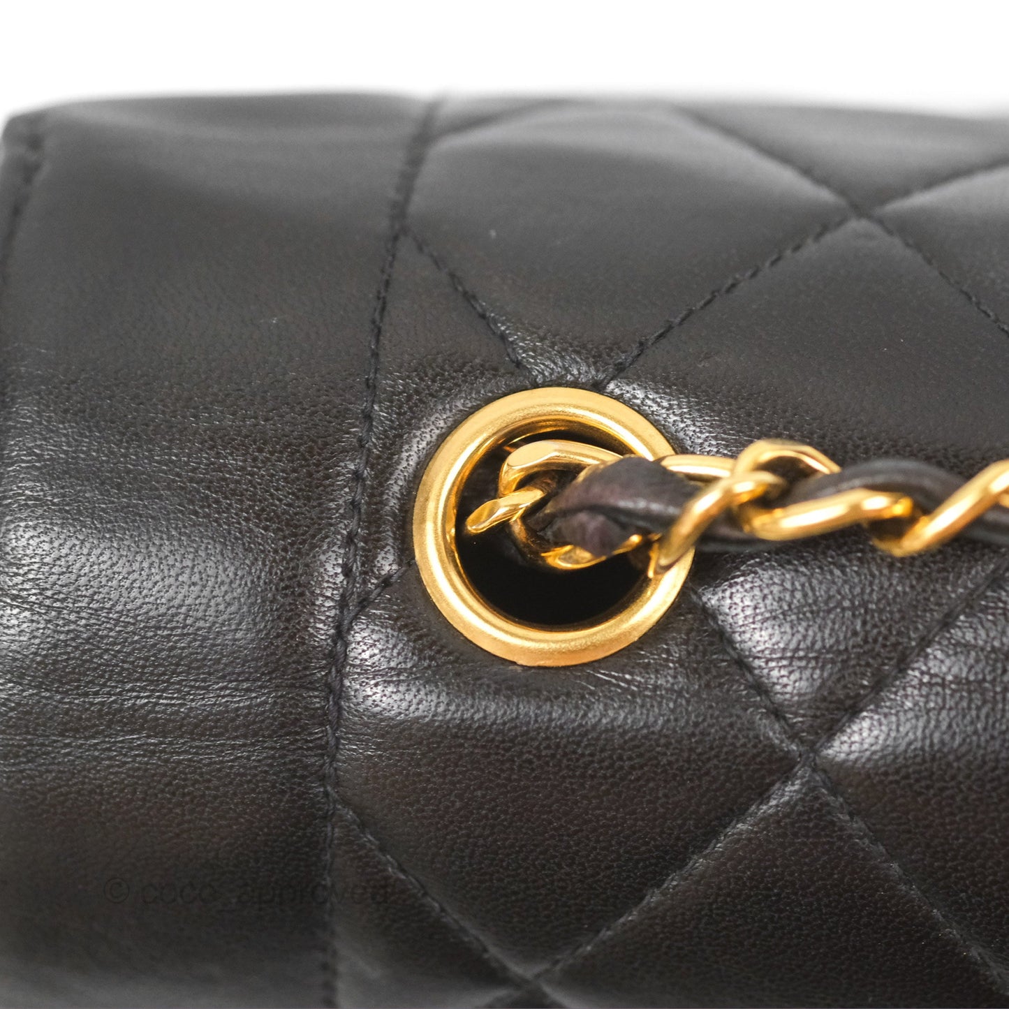 Chanel Vintage Quilted Medium Classic Diana Flap Bag Black Lambskin 24K Gold Hardware