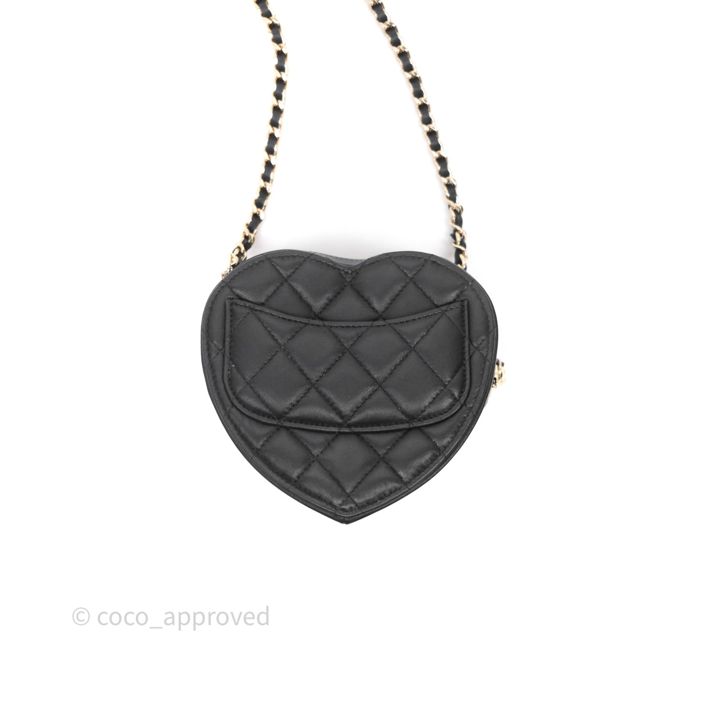 Chanel Small Heart Bag Black Lambskin Gold Hardware