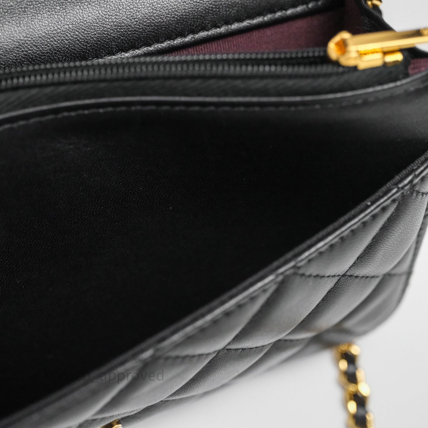 Chanel Quilted WOC Black Lambskin Gold Hardware