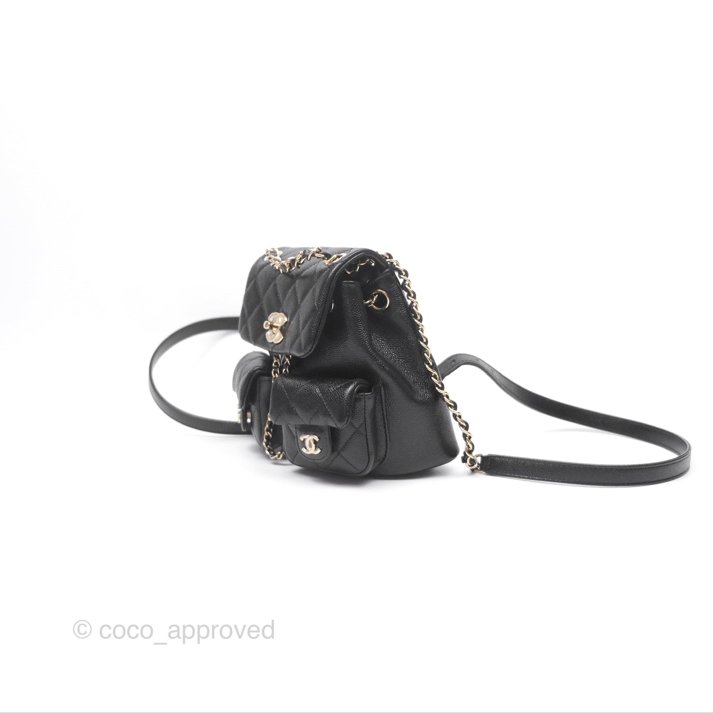 Chanel Duma Backpack Small Black Caviar Gold Hardware