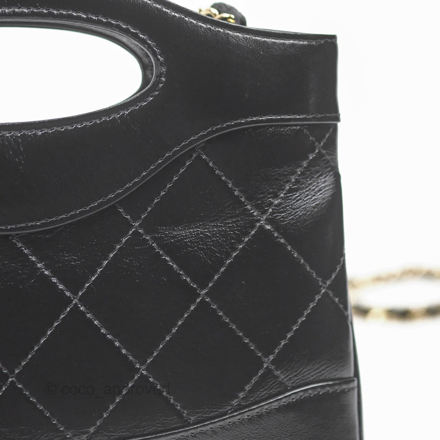 Chanel Nano 31 Black Shiny Calfskin Gold Hardware