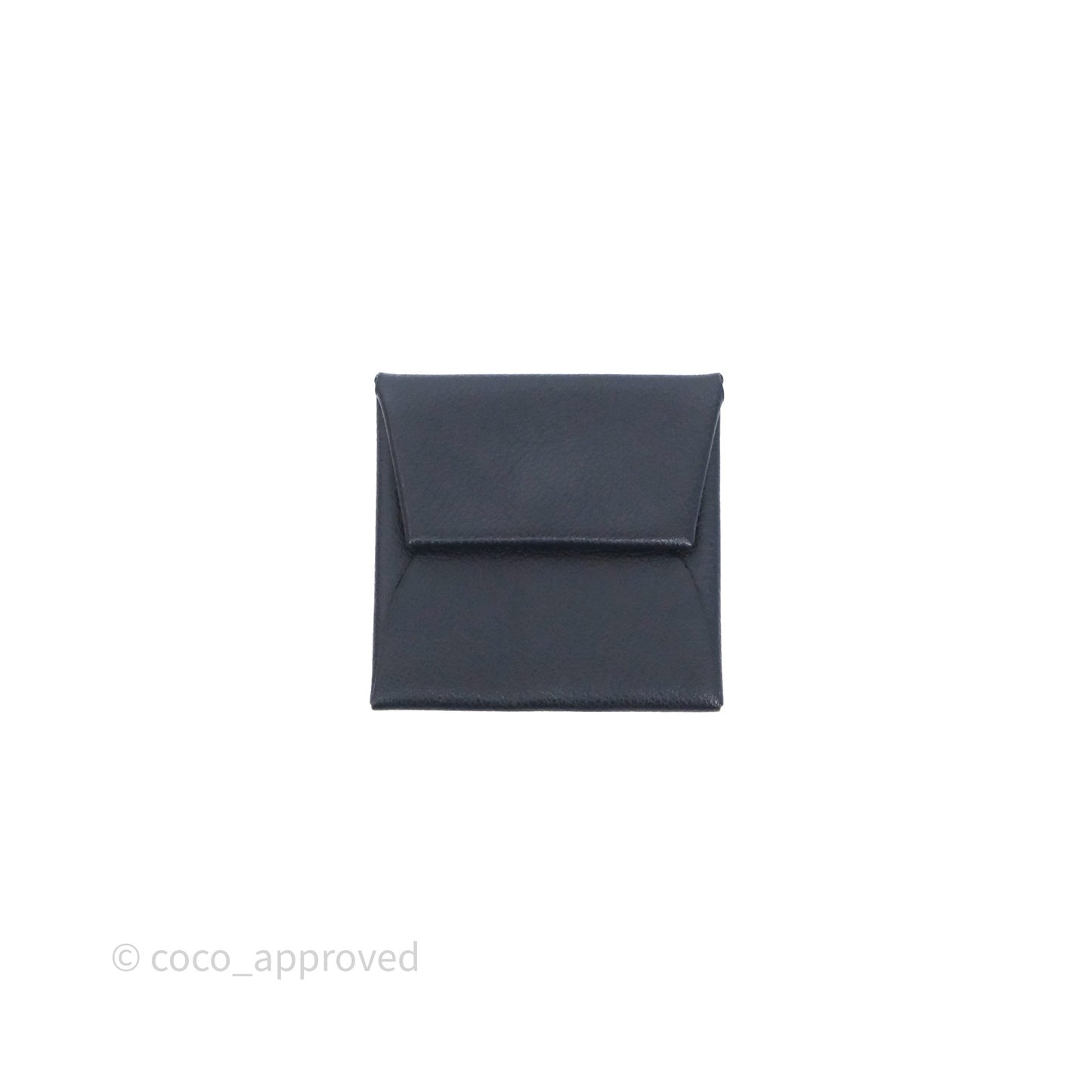 Hermès Bastia Coin Purse Bleu Nuit 2Z/ Caramel 28 Evercolor