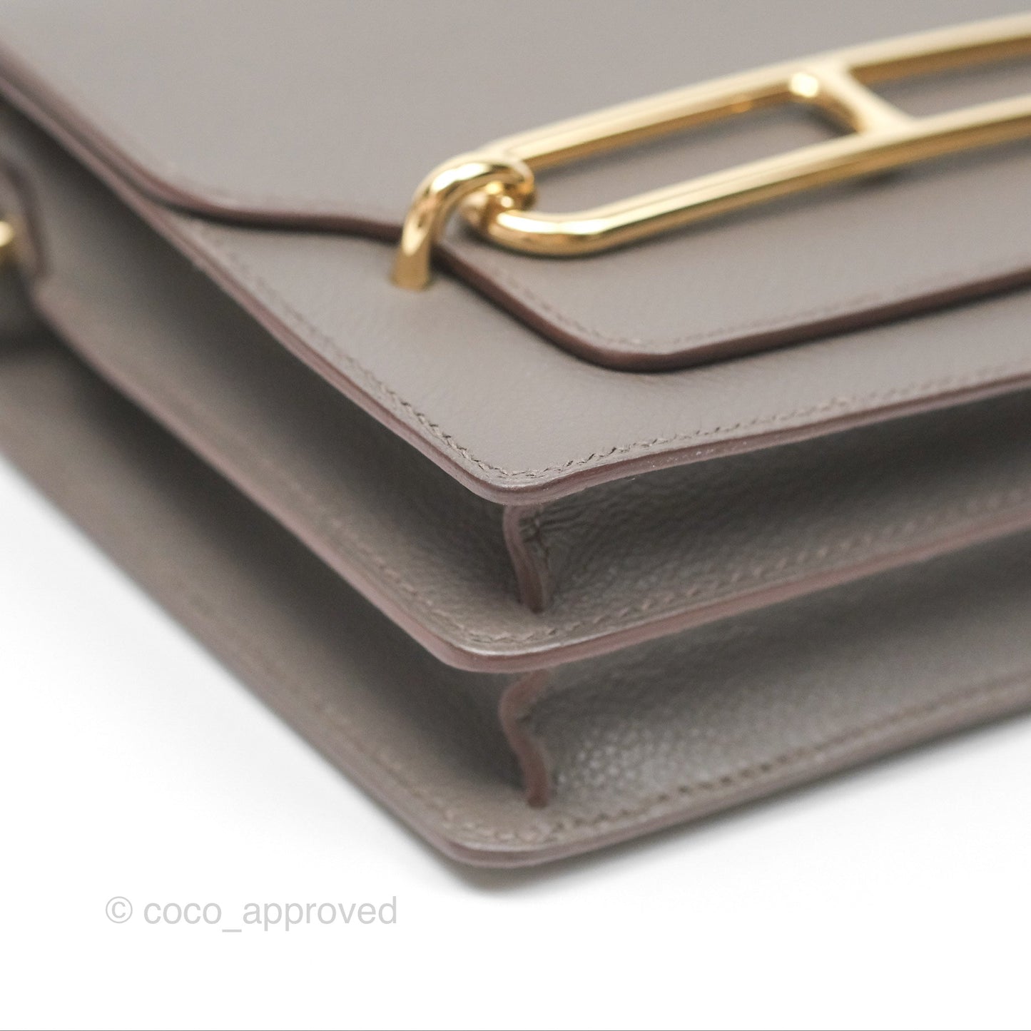 Hermès Roulis Mini 18 Gris Etain 8F Evercolor Gold Hardware