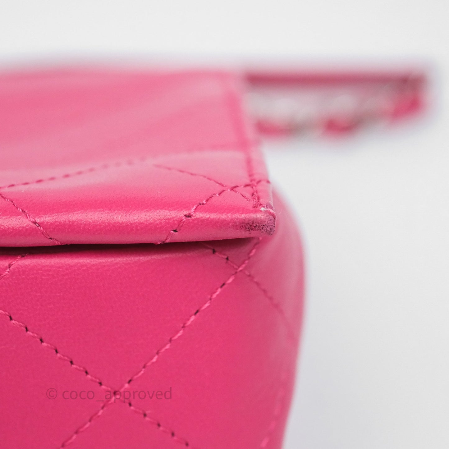 Chanel Stitched Double Flap Bag Pink Calfskin Silver Hardware
