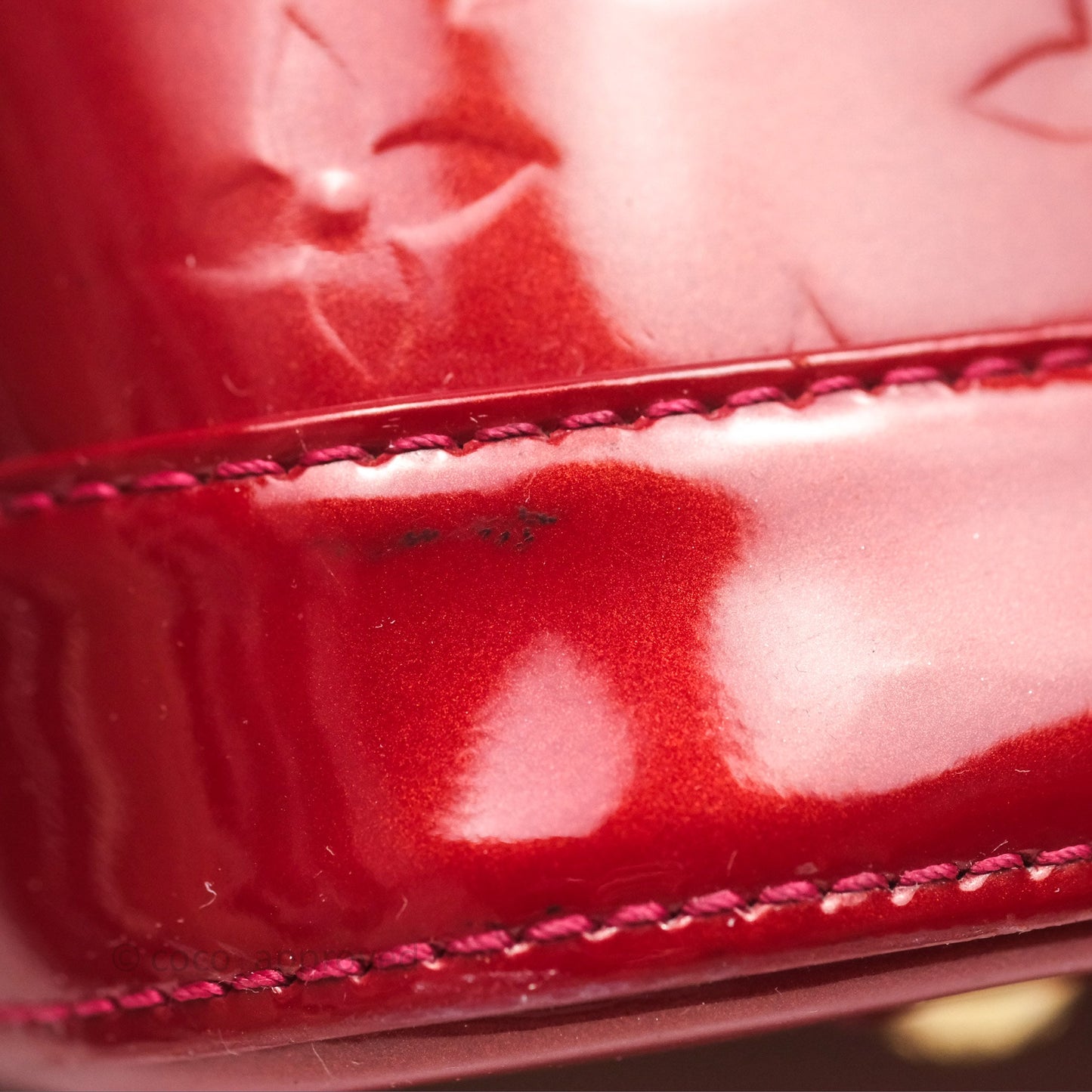 Louis Vuitton Alma BB Red Patent Gold Hardware