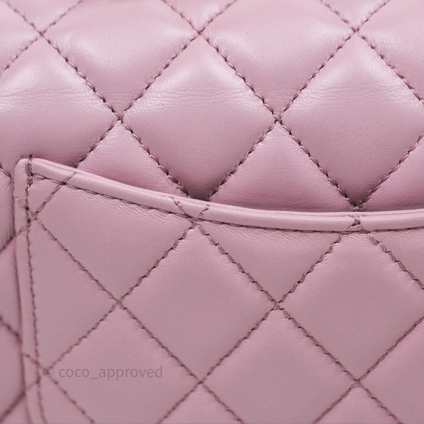 Chanel Logo Top Handle Mini Rectangular Flap Bag Pink Lambskin Gold Hardware