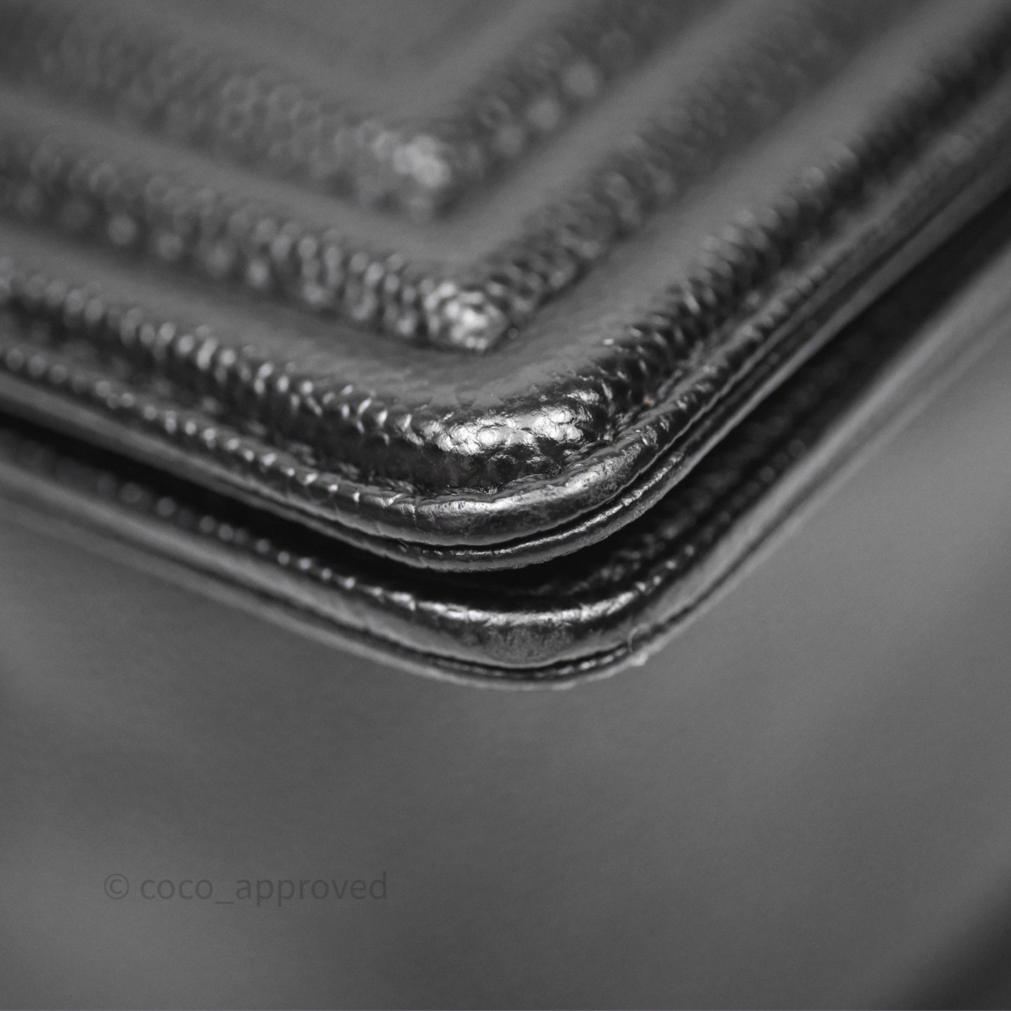 Chanel Quilted Medium Boy Black Caviar Ruthenium Hardware