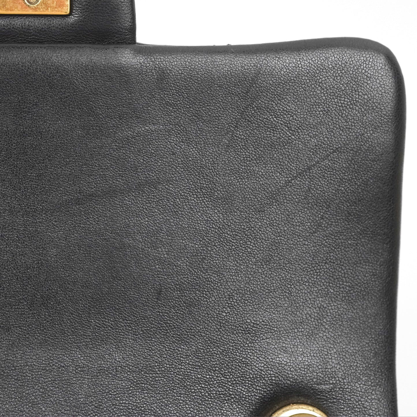 Chanel Mini Top Handle Flap Black Lambskin Aged Gold Hardware