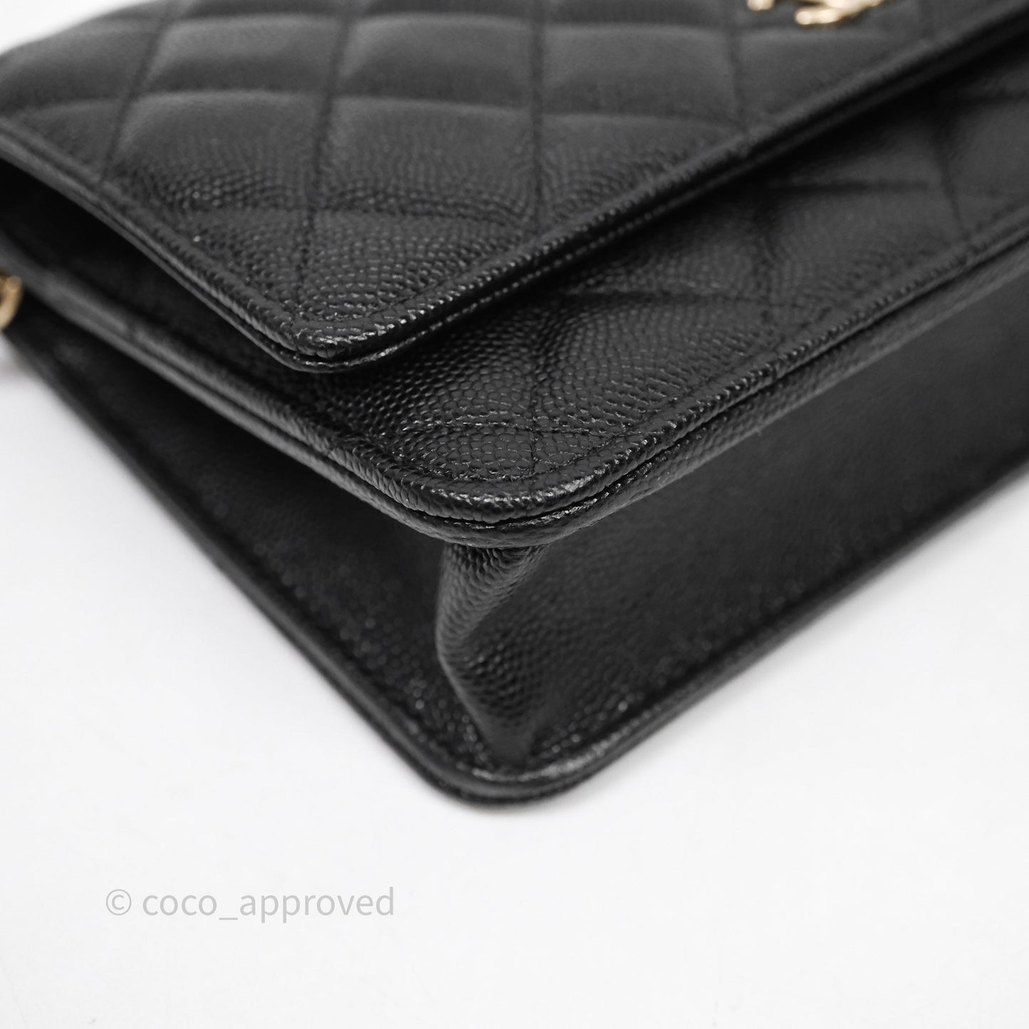 Chanel Quilted WOC with Charms Black Caviar Gold Hardware