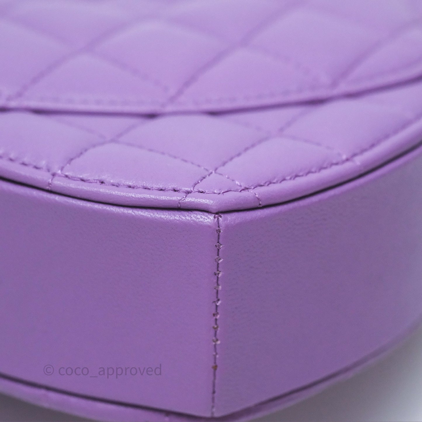 Chanel Small Heart Bag Purple Lambskin Gold Hardware 22S