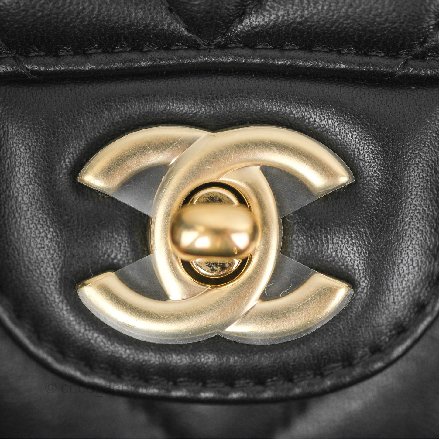 Chanel Chevron Mini Rectangular Flap Black Lambskin Gold Hardware