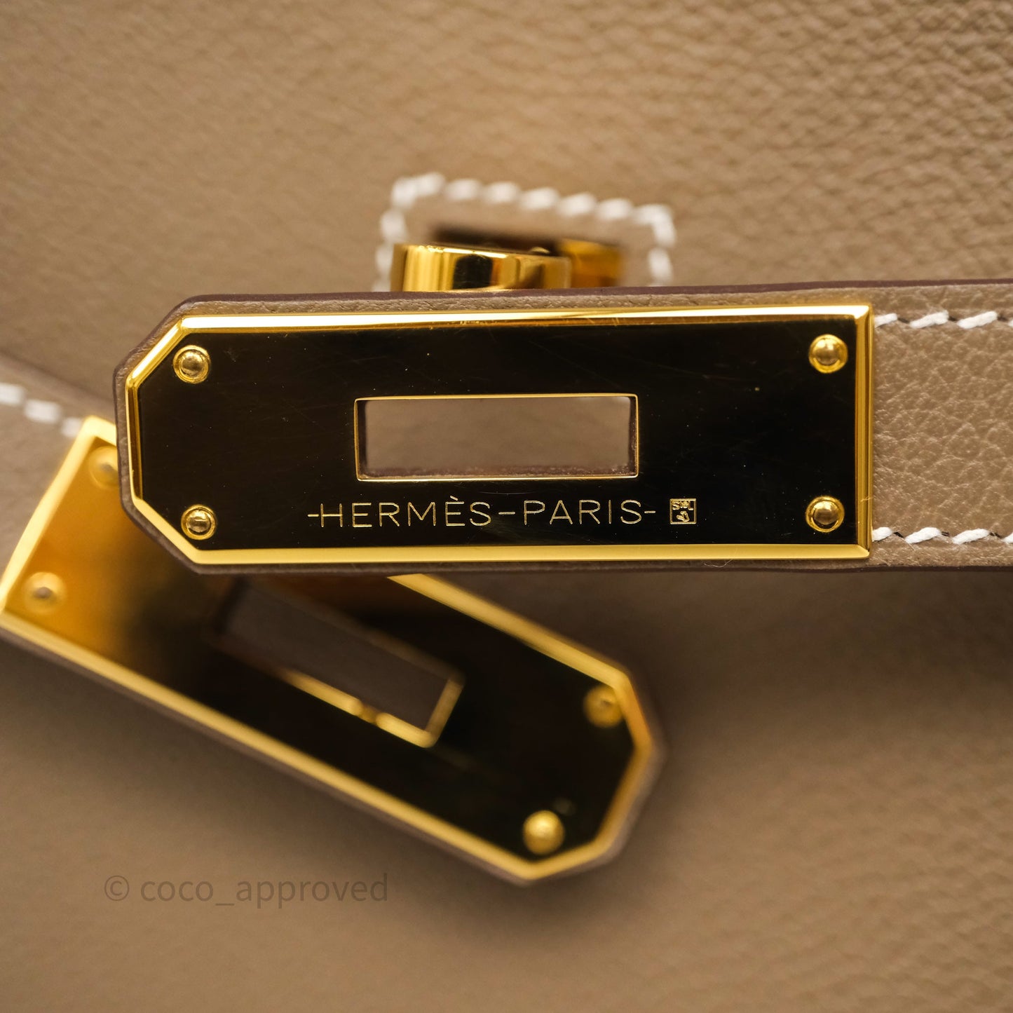 Hermès Mini Jypsiere Etoupe 18 Evercolor Gold Hardware