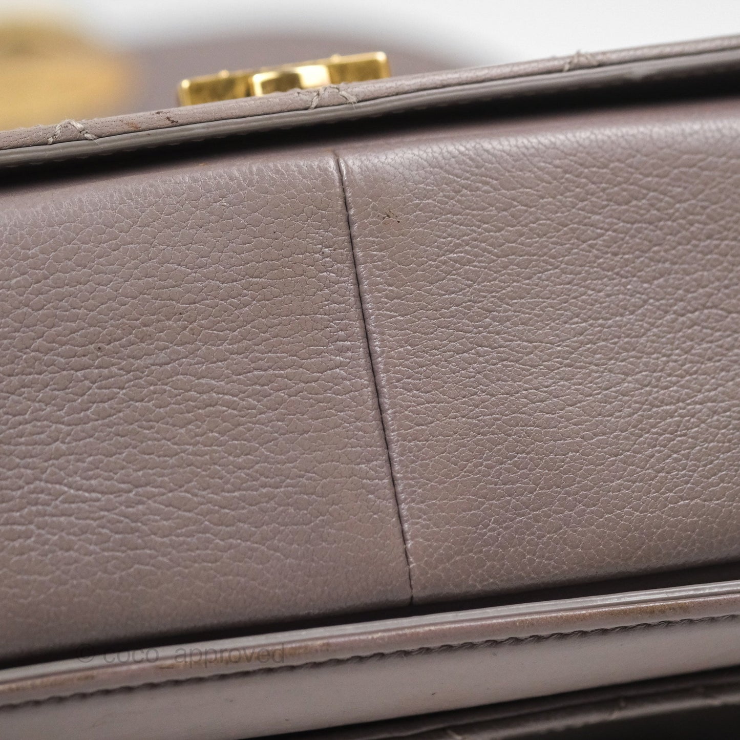 Chanel Coco Curve Flap Burnished Lilac Grey Calfskin Goatskin Antique Gold Hardware
