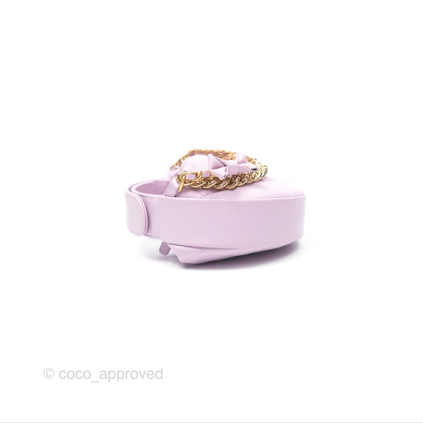Chanel Bow Hobo Pouch Lilac Caviar Gold Hardware 24S