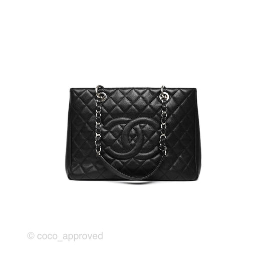 Chanel GST Black Caviar Silver Hardware