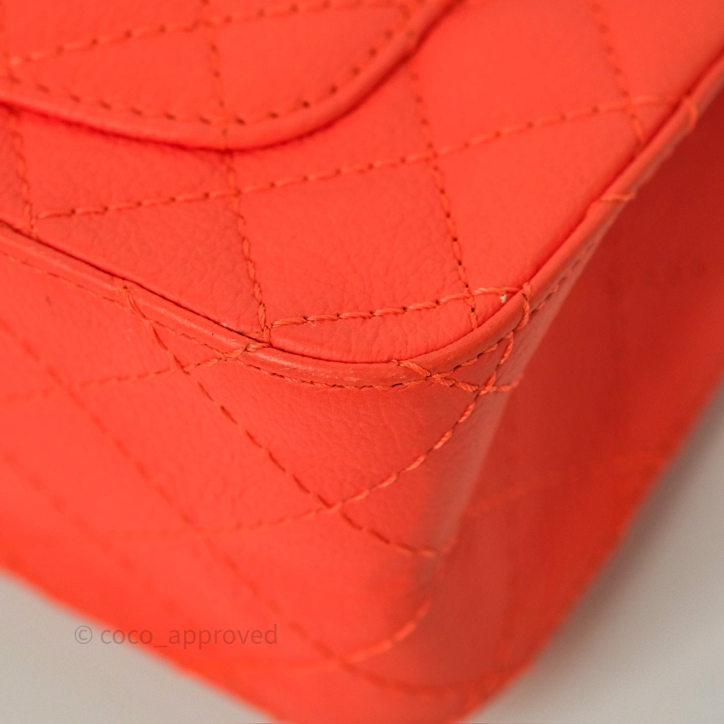 Chanel Mini Reissue 224 Tangerine Orange Goatskin Silver Hardware