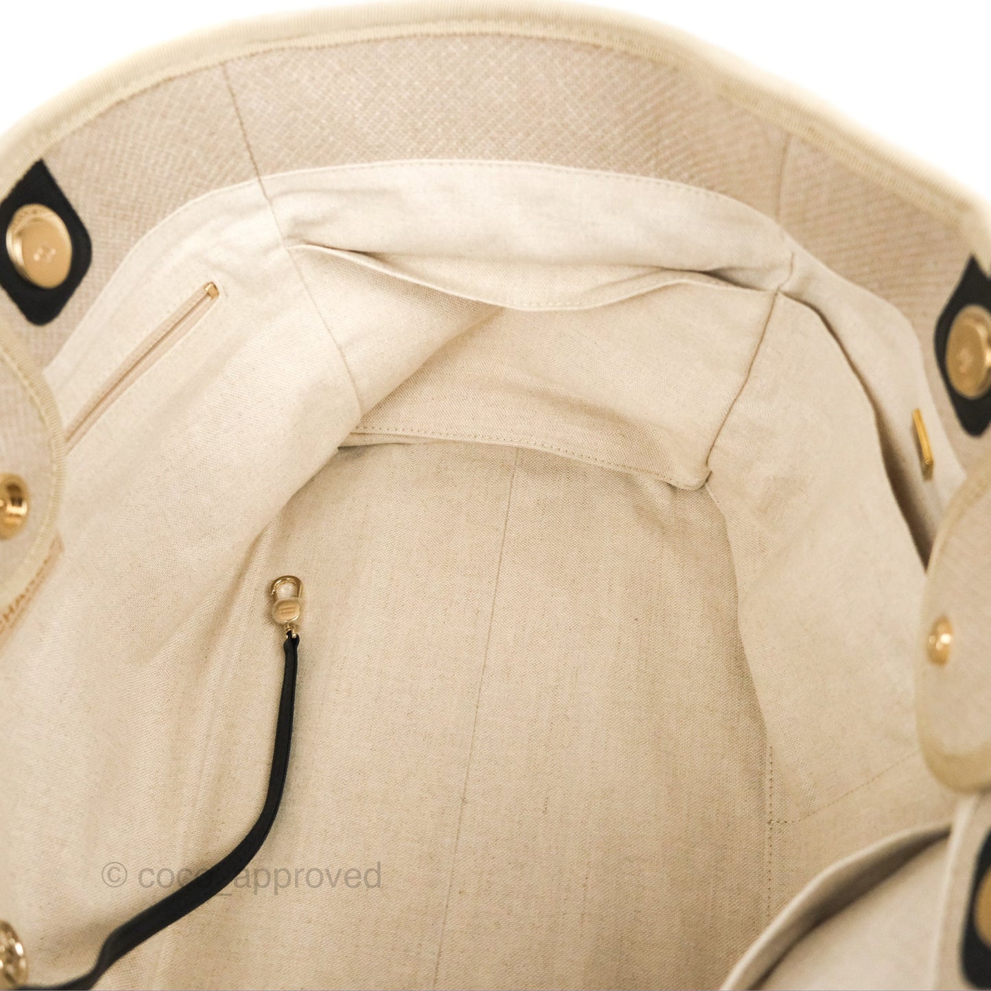Chanel Large Deauville Black/Taupe Canvas Gold Hardware