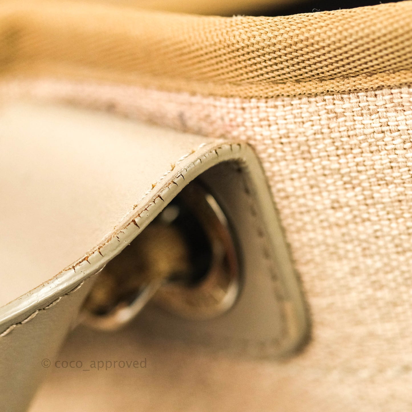 Chanel Large Deauville Beige Canvas Silver Hardware