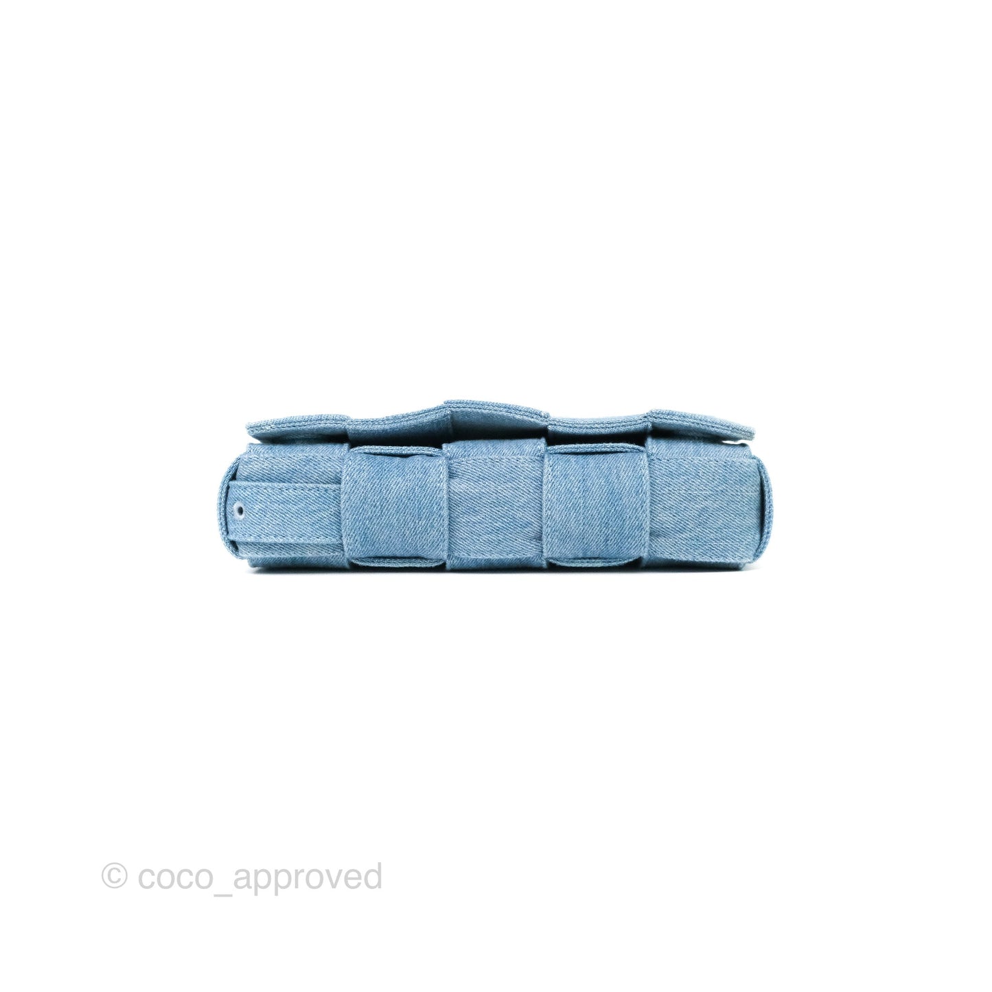 Bottega Veneta Cassette Shoulder Bag Intrecciato Denim