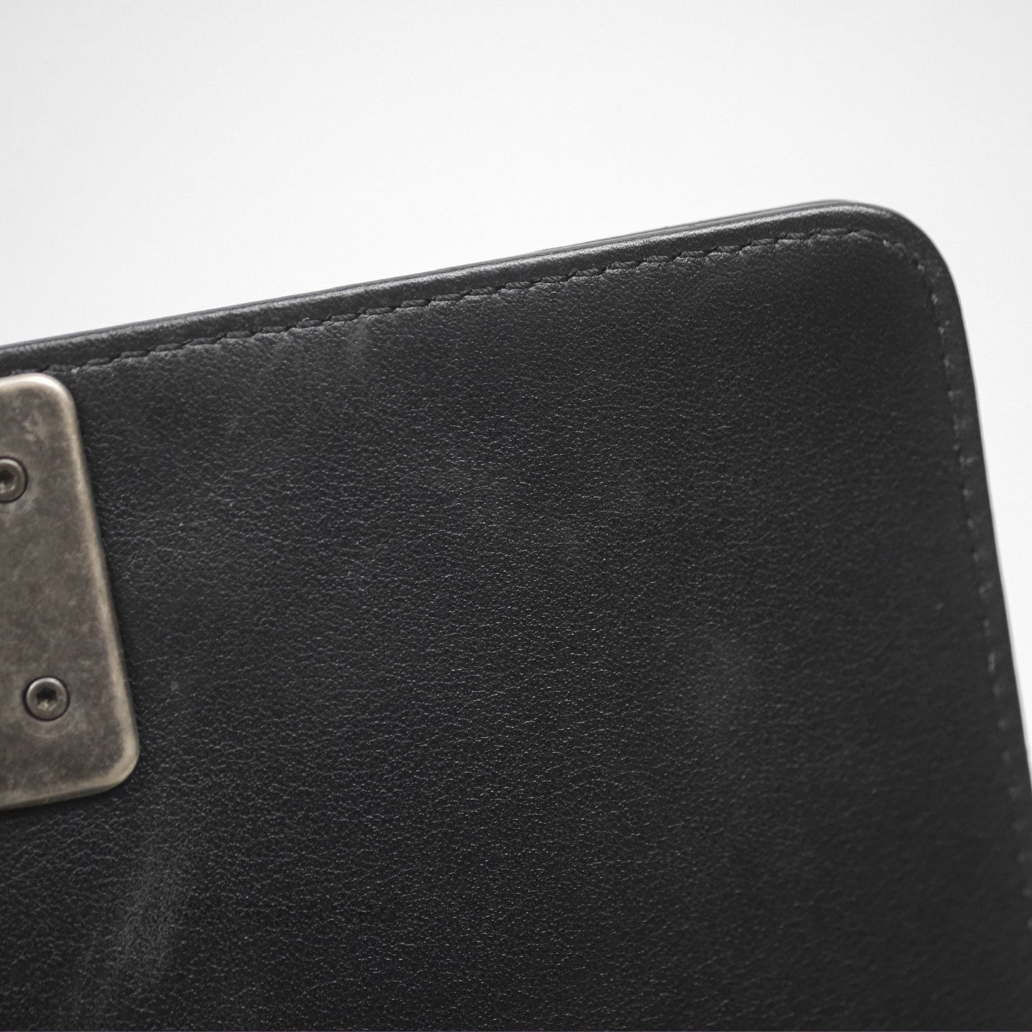 Chanel Small Boy Black Calfskin Ruthenium Hardware