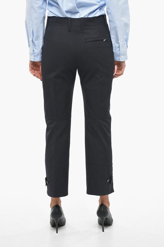 Luxury Bottega Veneta Cotton Twill Pants with Tapered Fit