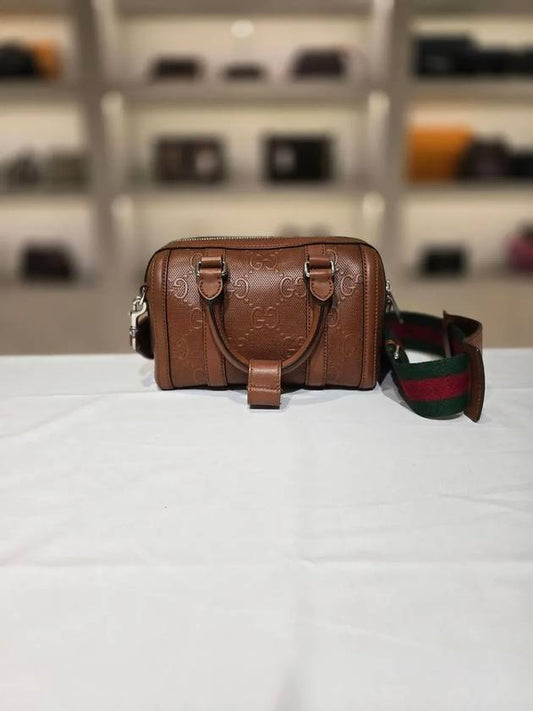 Luxury Gucci Trending 2025 Jumbo GG top handle mini brown duffel bag 725292