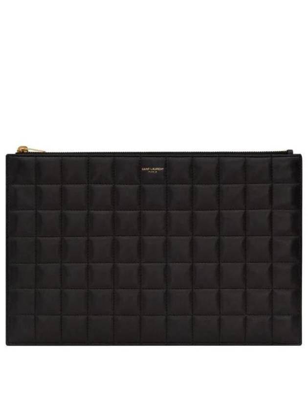 Luxury Saint Laurent Quilted Leather Card Wallet Black